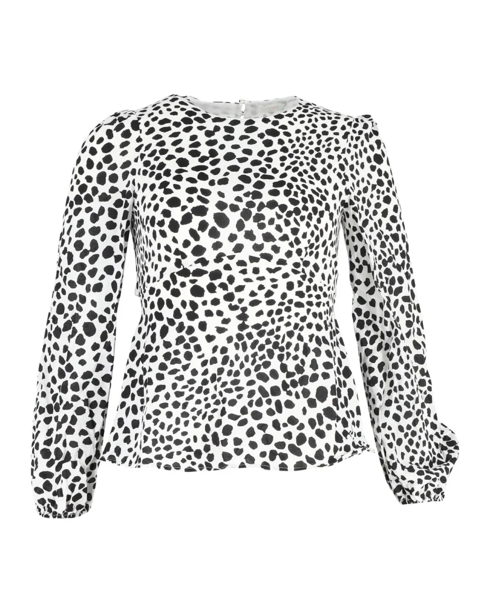 Rixo London Elyse Animal Print Long Sleeve Blouse - Imagen 3