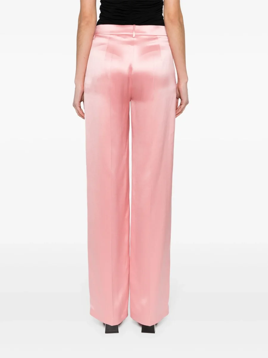Magda Butrym Pink Silk Satin Tailored Trousers - Imagen 8