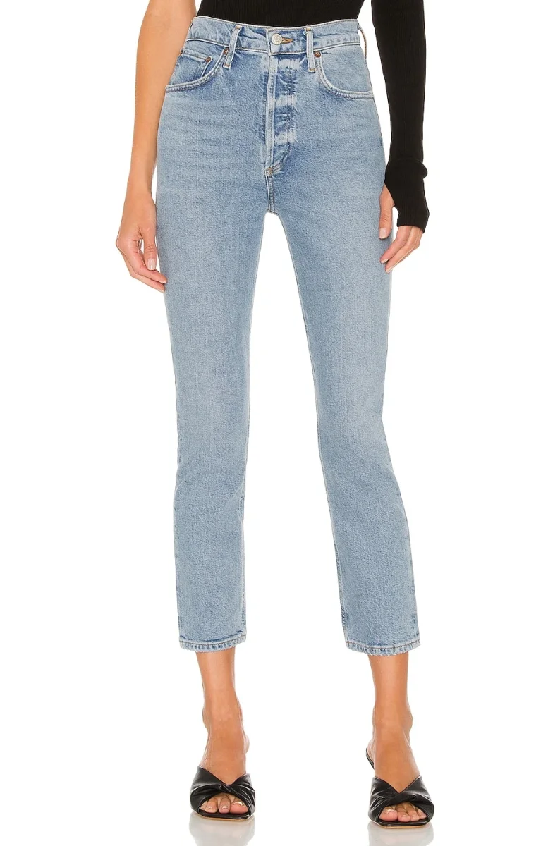Agolde Riley High Rise Straight Crop Jeans - Imagen 5