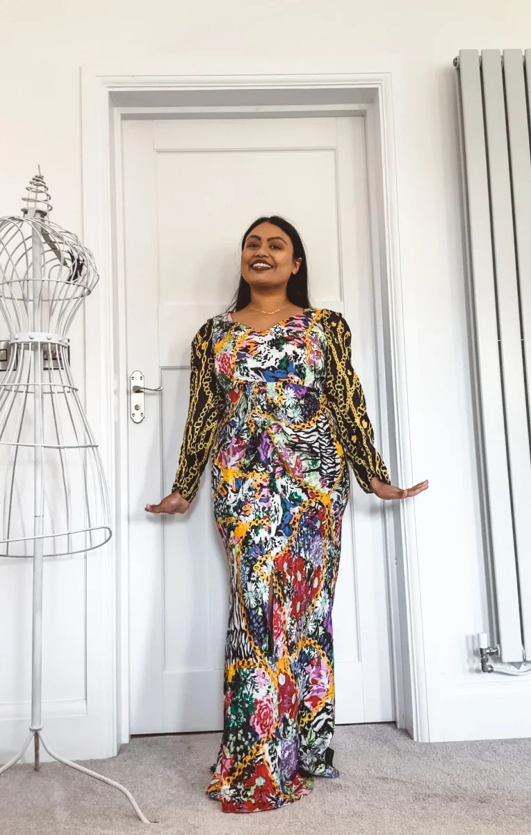 Rixo London Madonna Silk Floral Chain Mixed Satin Wrap Dress - Imagen 4