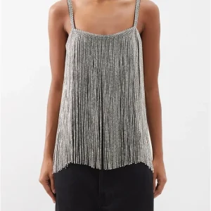 RAEY Crystal Fringe Strappy Cami Top