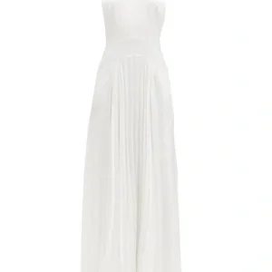 GALVAN London Bridal White Provence Pleat Crepe High Halterneck Wedding Gown