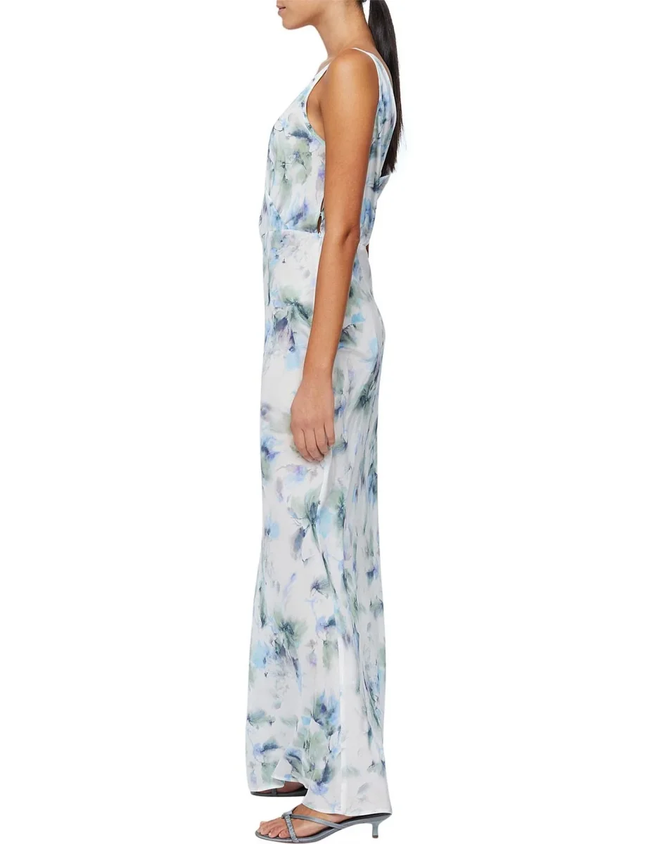 Bec + Bridge Corrine Floral Slip Watercolour Satin V Neck Maxi Dress - Imagen 5