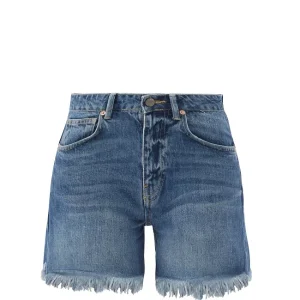 Raey Comet Mid-Rise Long Organic Cotton Denim Shorts