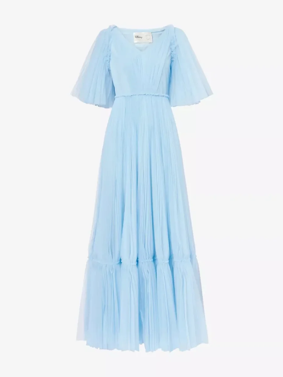 Huishan Zhang x Disney Josephine Plissé Woven Maxi Dress - Imagen 2