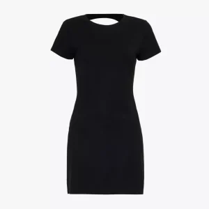 Reformation x Laura Harrier Christy Black Open Back Mini Dress