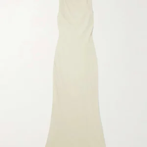 St Agni Dove Ivory Draped Cowl Dress