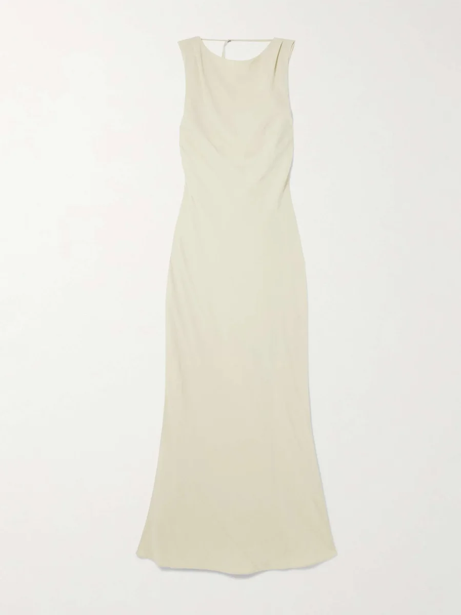 St Agni Dove Ivory Draped Cowl Dress - Imagen 2