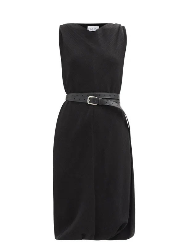 Raey Black Crinkled Silk Crepe Shift Dress - Imagen 7