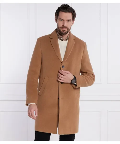 Tommy Hilfiger Camel Brown Wool Blend Coat - Imagen 7