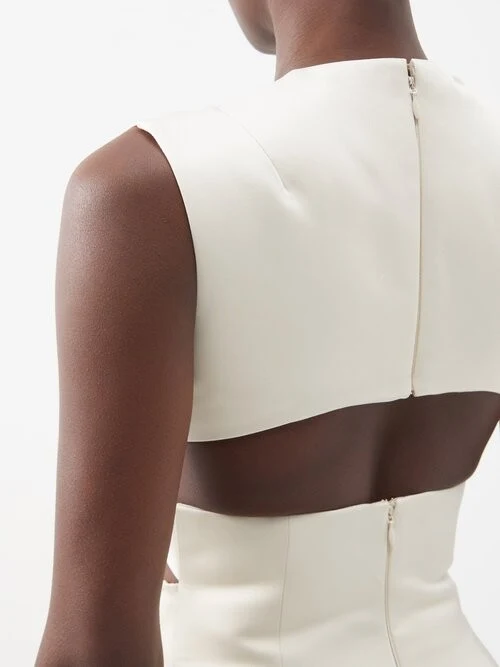 EMILIA WICKSTEAD Jax Cutout-Waist Duchess Satin Ivory Gown - Imagen 5