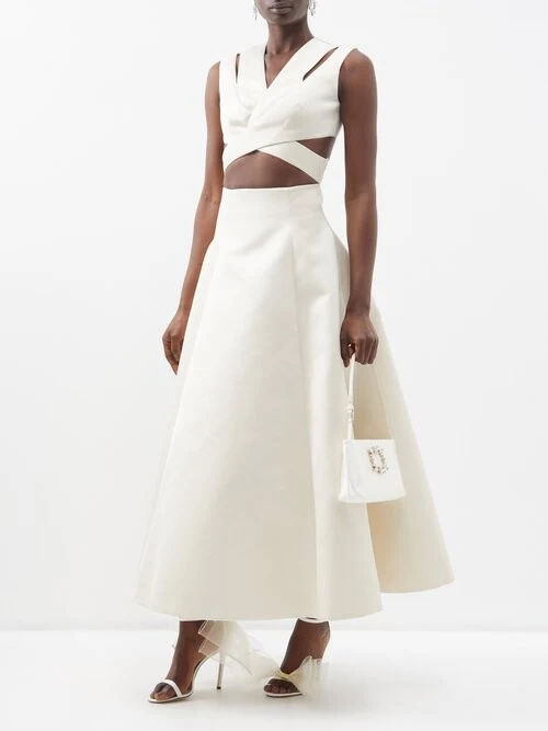 EMILIA WICKSTEAD Jax Cutout-Waist Duchess Satin Ivory Gown - Imagen 3