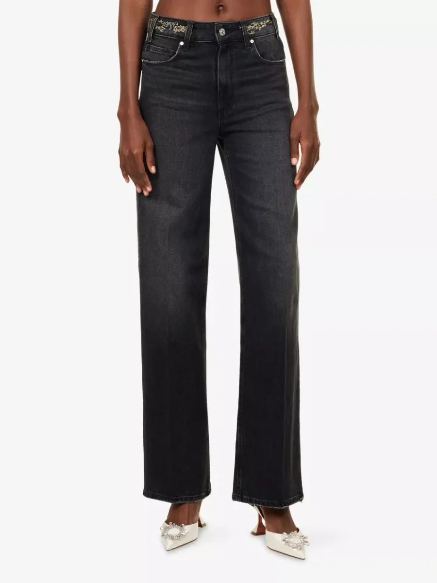 PAIGE x Disney Cinderella Sasha Wide-Leg Stretch Denim Jeans - Imagen 2