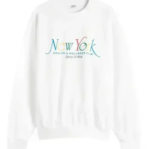 Sporty & Rich White New York Health & Wellness Club Sweatshirt