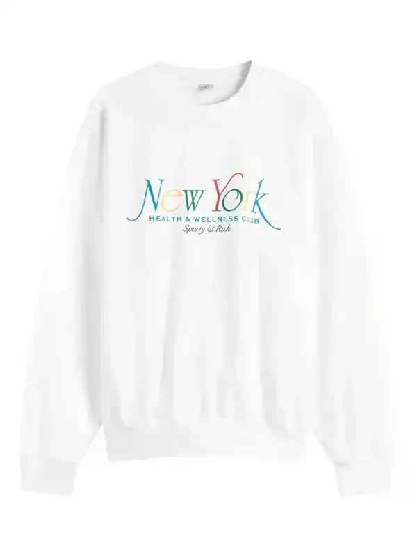 Sporty & Rich White New York Health & Wellness Club Sweatshirt - Imagen 2