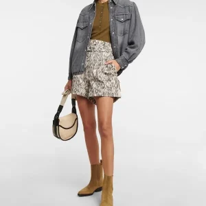 Isabel Marant Etoile Kaloscoe Printed High Waist Belted Cargo Shorts