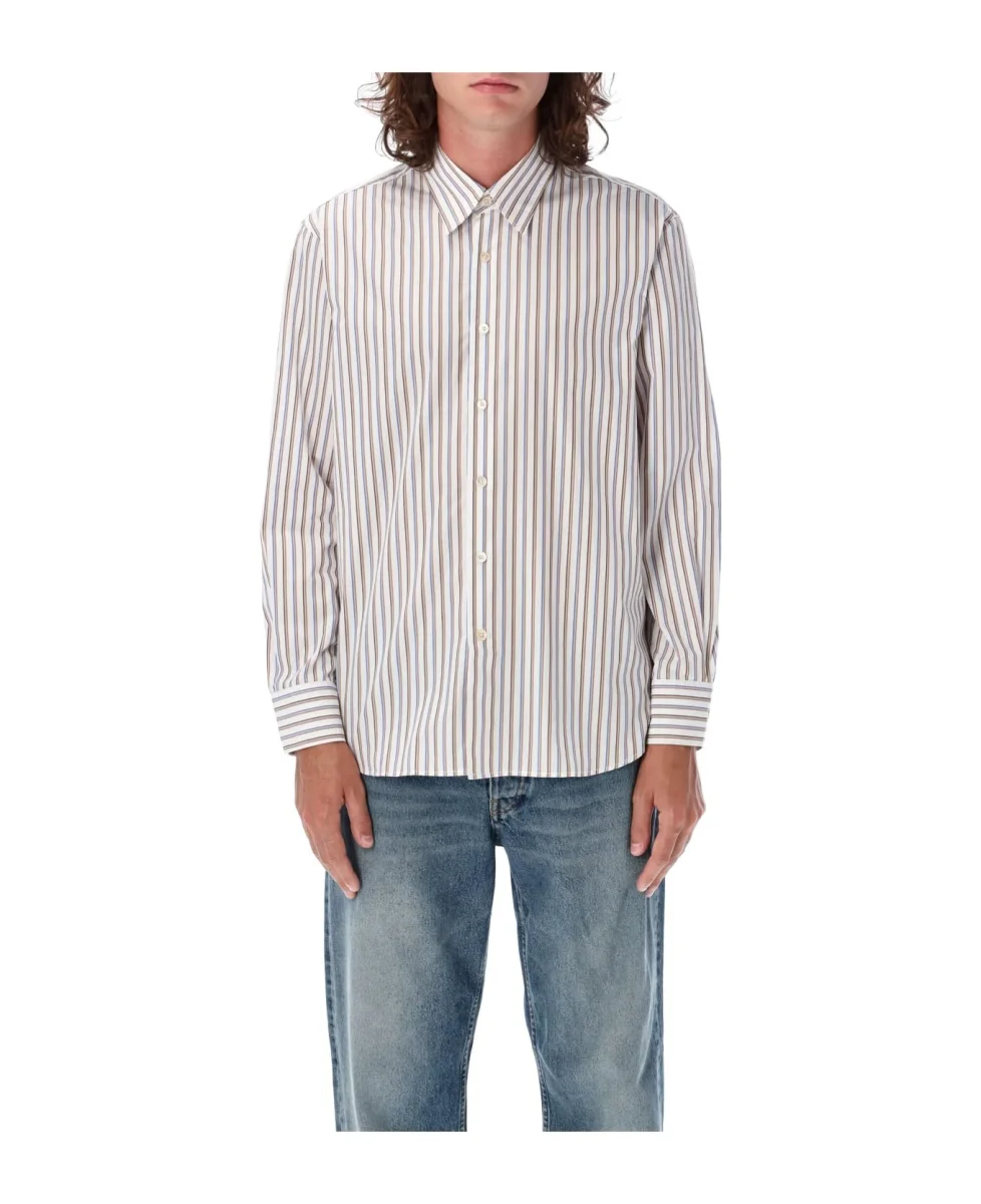 Sunflower Striped Cotton Poplin Shirt - Imagen 4