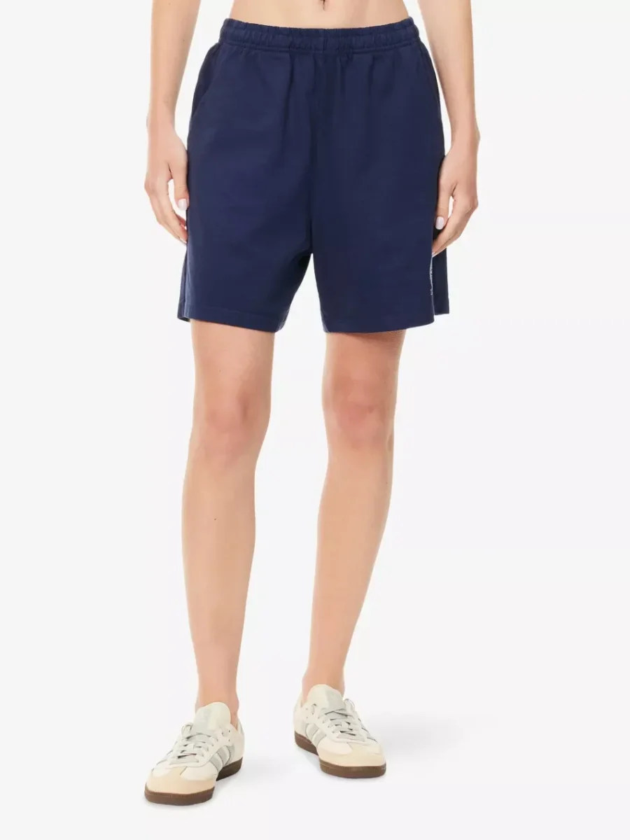 Sporty & Rich Royal Club Cotton Navy Gym Shorts - Imagen 9