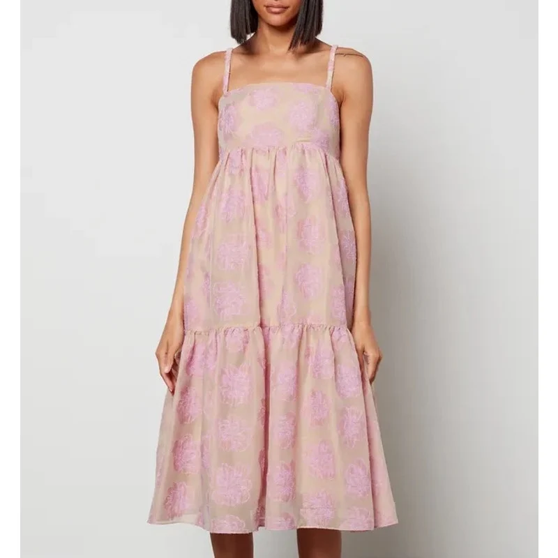 Baum Und Pferdgarten Aviana Big Pink Flower Midi Dress - Imagen 3