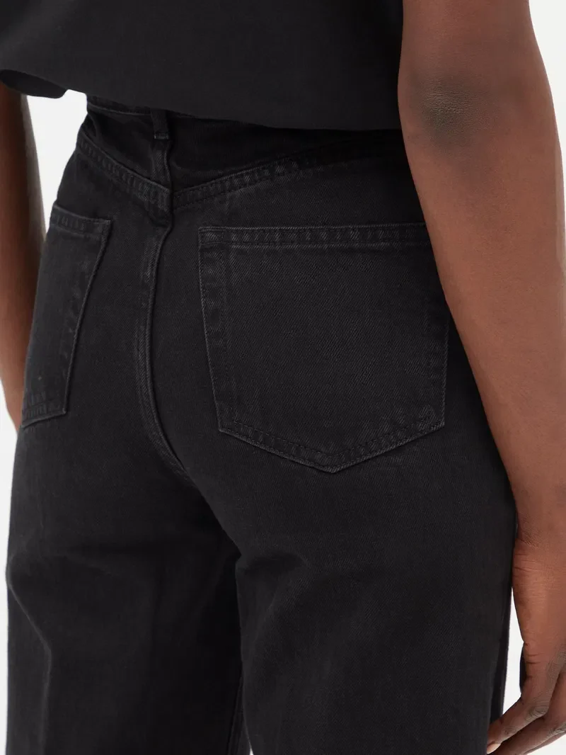 Raey Black Organic Cotton Straight Leg Denim Jeans - Imagen 5