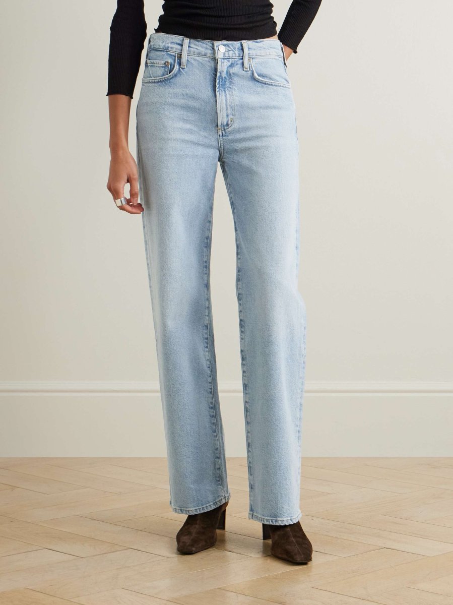 Agolde Harper Light Blue Denim Straight Leg Jeans - Imagen 8