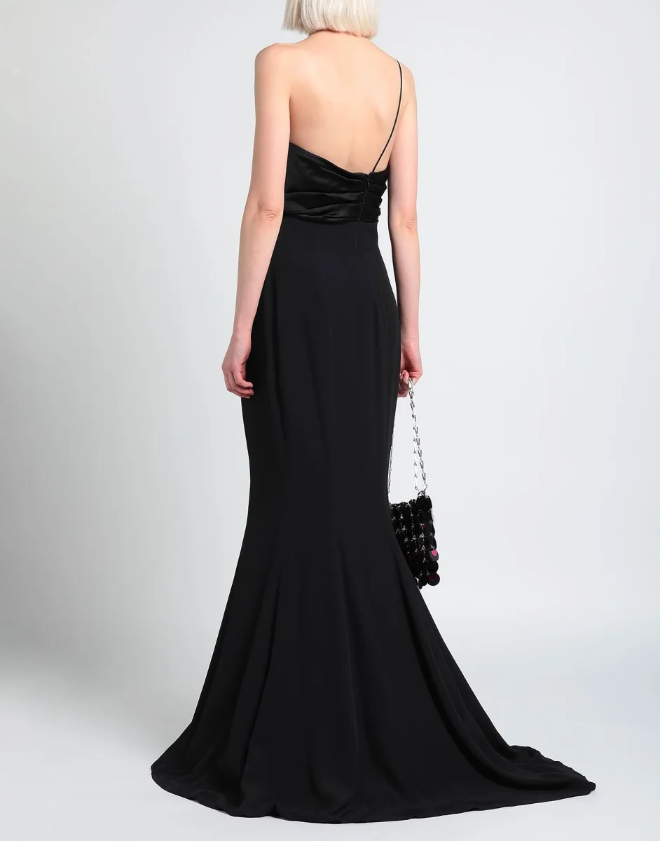 Alexandre Vauthier Black Bow Detail One Shoulder Crepe Gown - Imagen 4
