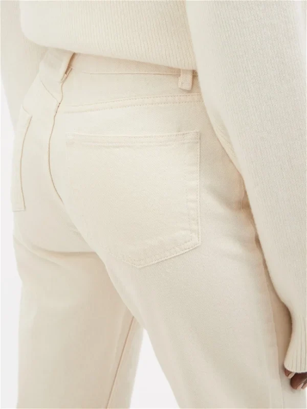 Raey Cream Ivory Organic-Cotton Straight Leg High Waist Crop Jeans - Imagen 5