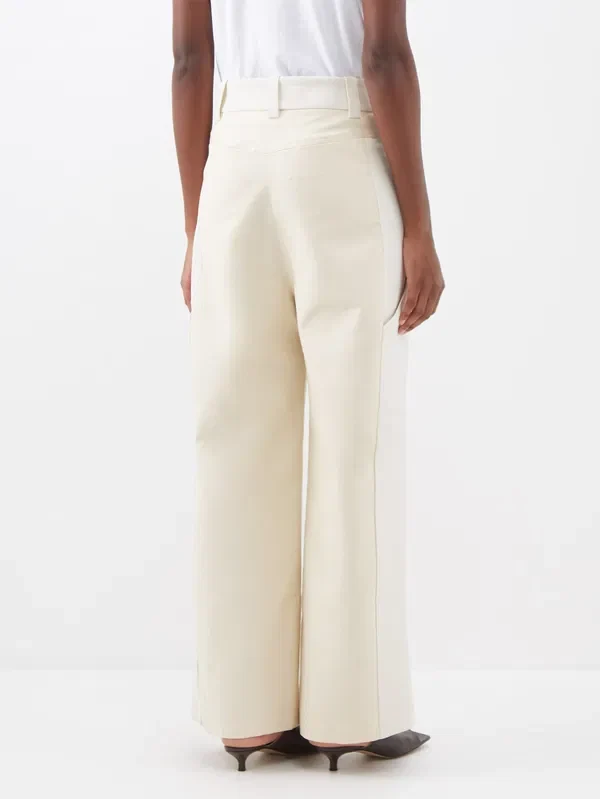 Khaite Cream Leon Cotton Straight Leg Trousers - Imagen 3