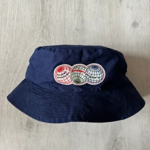 Drake's Navy Blue Waxed Cotton Bucket Hat
