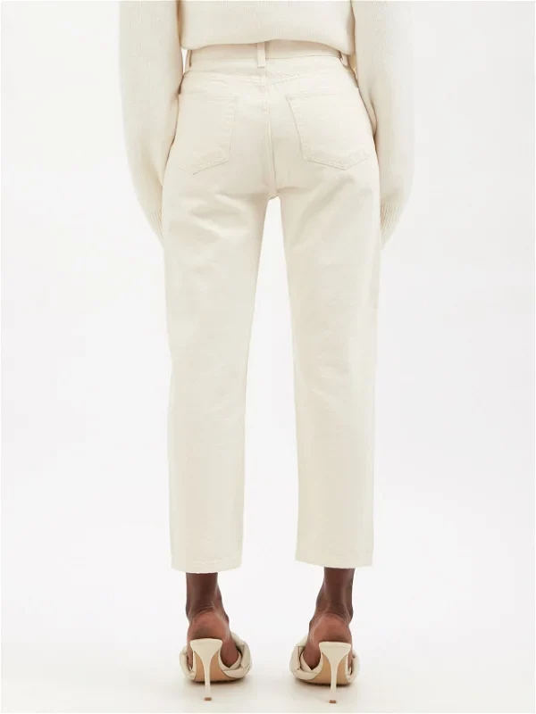 Raey Cream Ivory Organic-Cotton Straight Leg Jeans - Imagen 6