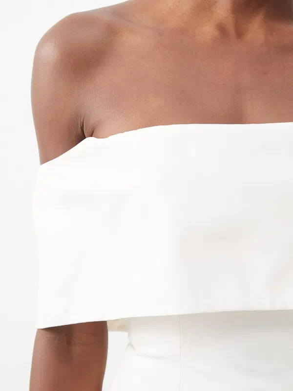 STAUD Giselle Off-The-Shoulder Ivory White Crepe Top - Imagen 5