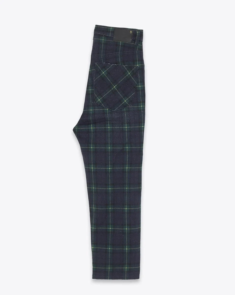R13 Womens Lisa Baggy Tailored Drop Tartan Green Navy Pants Trousers - Imagen 3