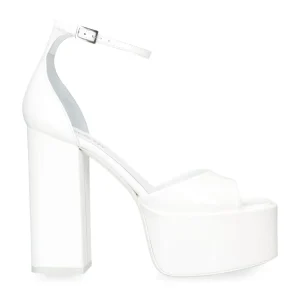 PARIS TEXAS White Tatiana Patent Leather Platform 130mm High Heels