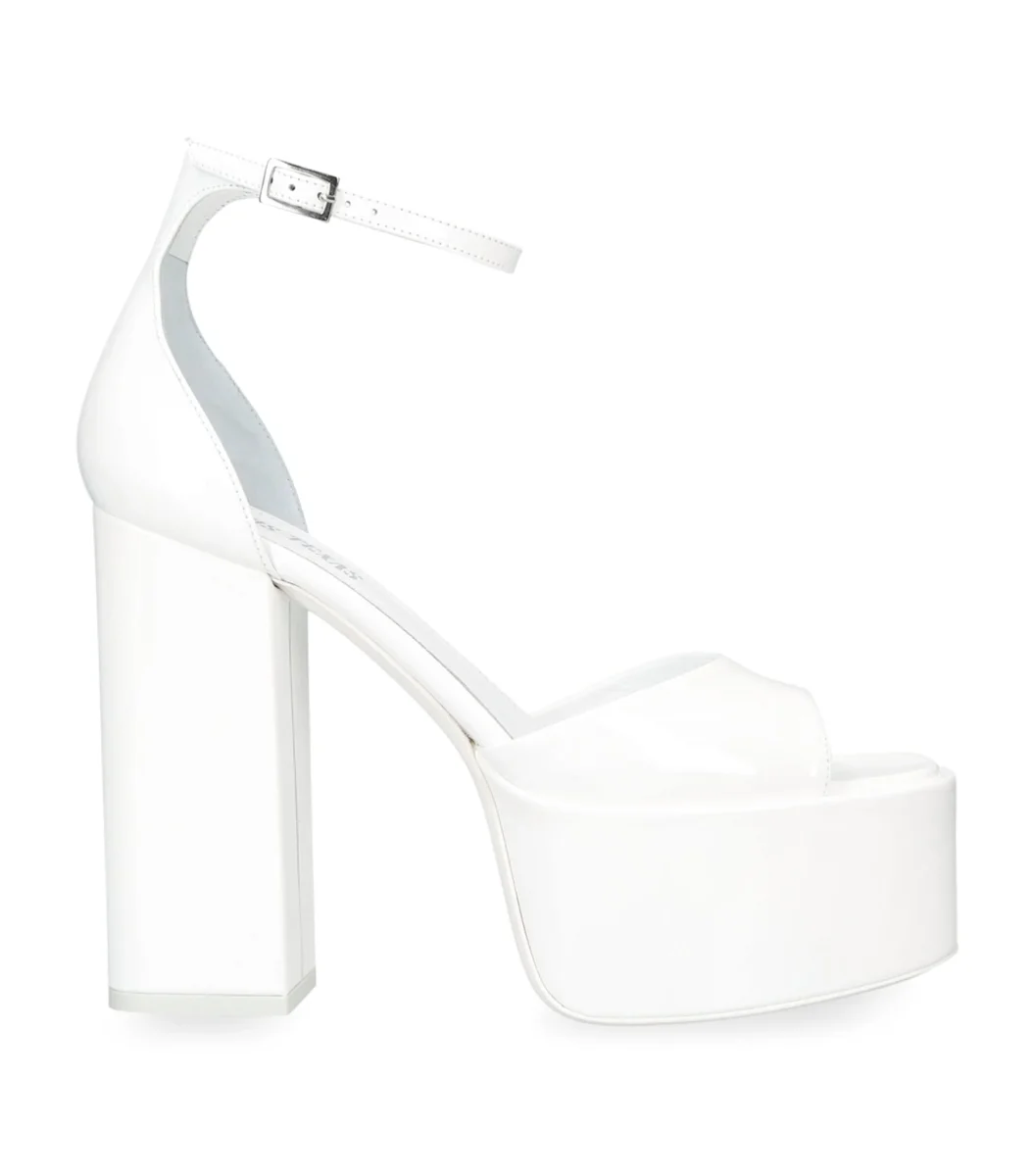 PARIS TEXAS White Tatiana Patent Leather Platform 130mm High Heels