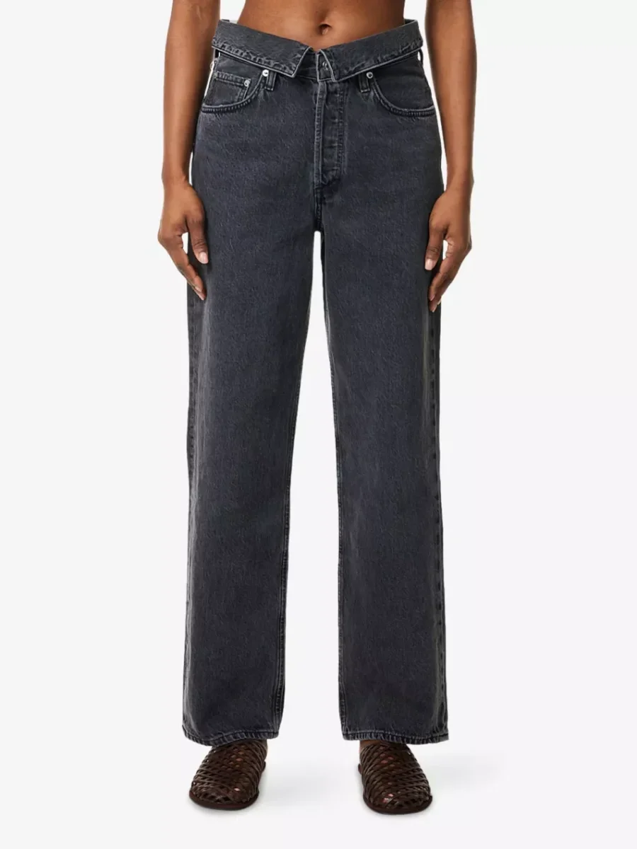 Agolde Echo Taper Leg Foldover Waist Denim Jeans - Imagen 8