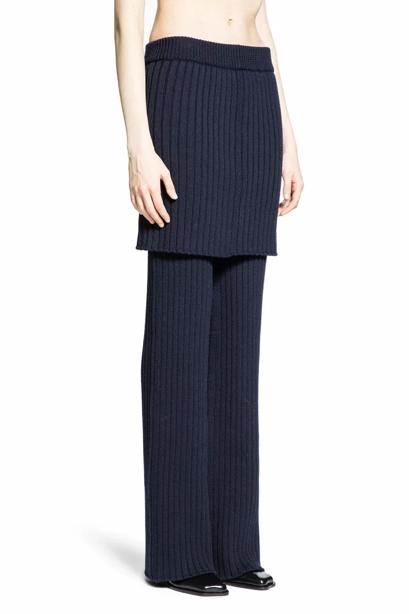 Loewe Layered Skirt Flared Leg Wool Trousers - Imagen 9