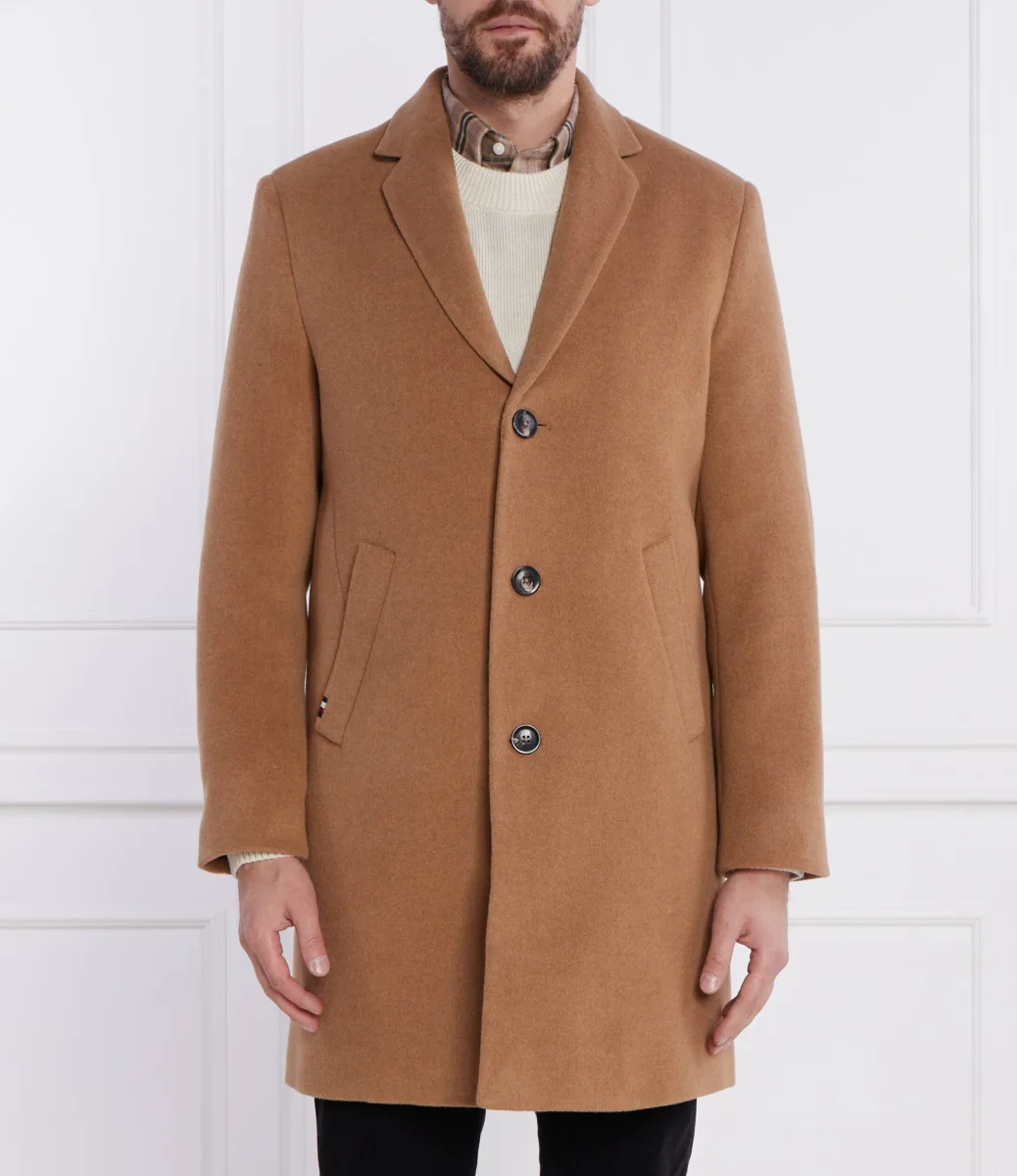 Tommy Hilfiger Camel Brown Wool Blend Coat - Imagen 2