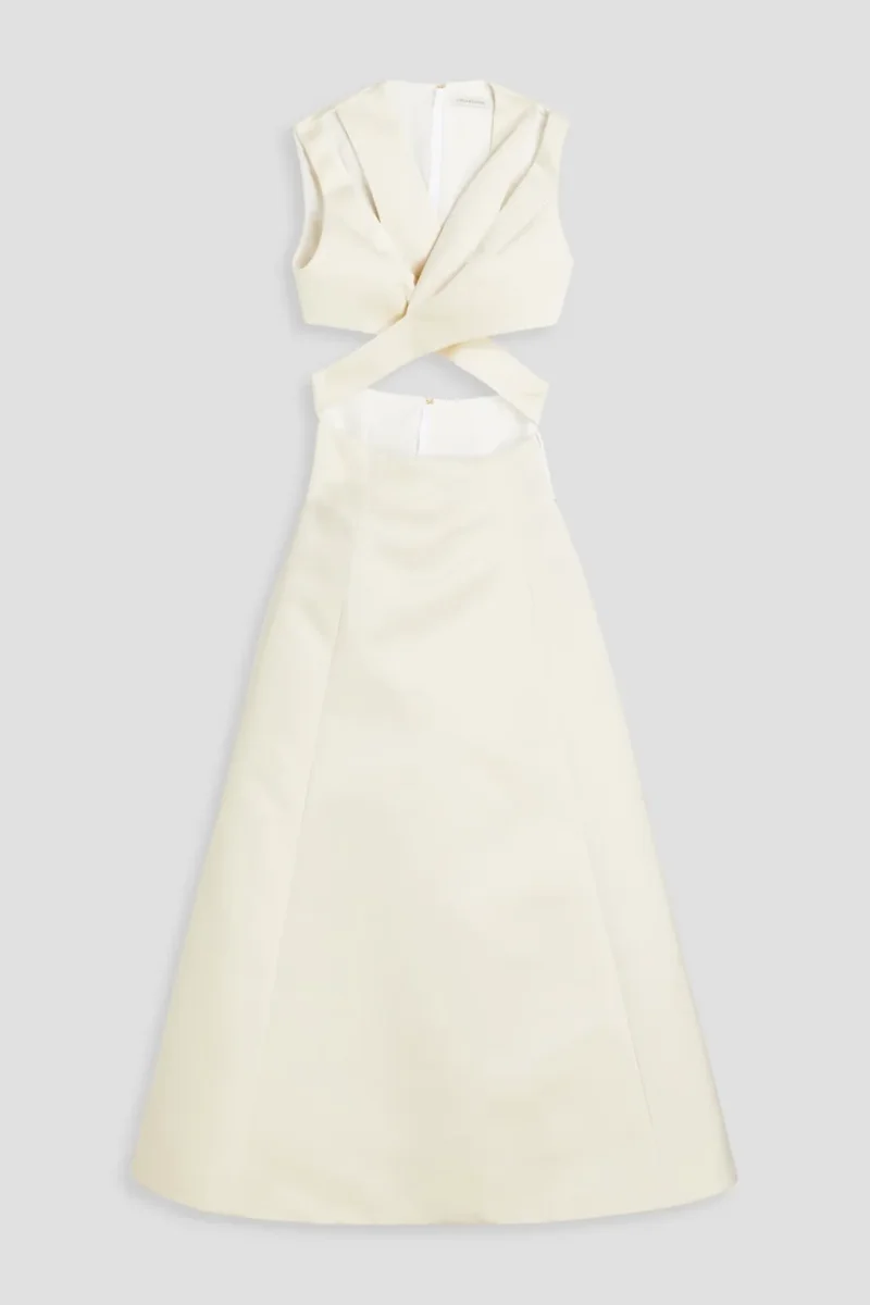 EMILIA WICKSTEAD Jax Cutout-Waist Duchess Satin Ivory Gown - Imagen 4