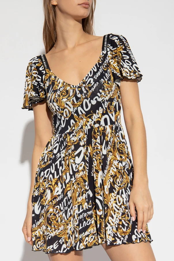 Versace Jeans Couture Allover Brand Logo Print Baroque Mini Playsuit - Imagen 2