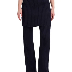 Loewe Layered Skirt Flared Leg Wool Trousers