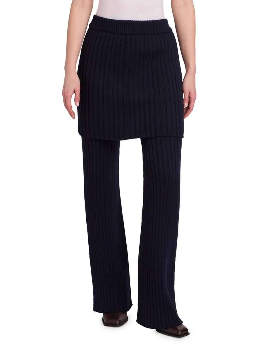 Loewe Layered Skirt Flared Leg Wool Trousers - Imagen 2