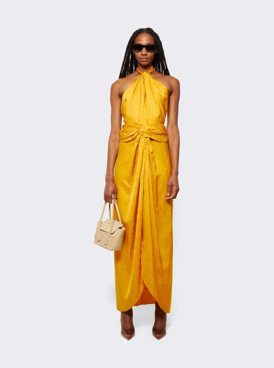 JOHANNA ORTIZ Vastness Of The Sea Marigold Halterneck Dress - Imagen 5