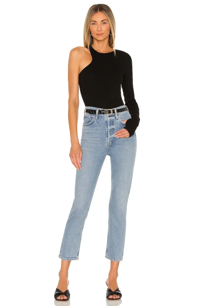 Agolde Riley High Rise Straight Crop Jeans - Imagen 8