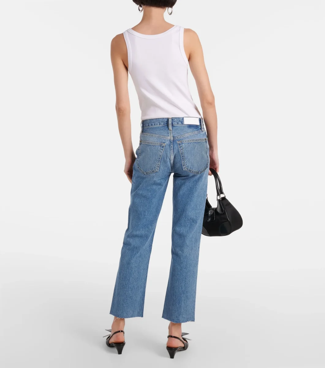 Re/Done Blue Denim '70s Stove Pipe Straight Jeans - Imagen 6