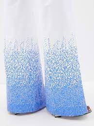 HALPERN Sequinned Cotton Lawn Stovepipe Trousers - Imagen 4