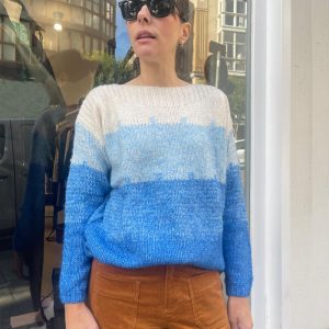 Jersey punto ondas azules