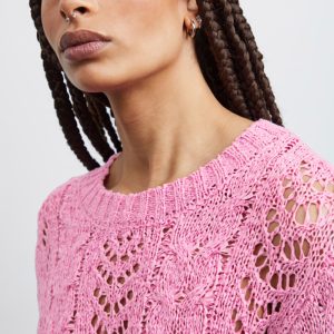 Jersey calado fucsia