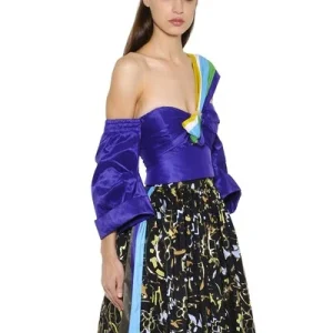 PETER PILOTTO Purple Panelled Taffeta Top