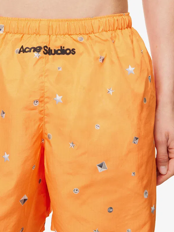 Acne Studios Orange Printed Swimshorts Stud-print Ripstop - Imagen 6