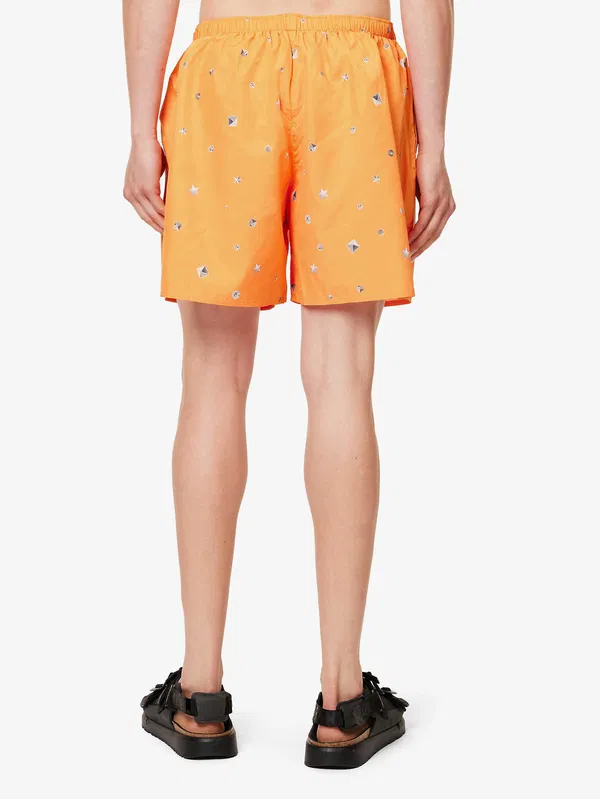 Acne Studios Orange Printed Swimshorts Stud-print Ripstop - Imagen 3